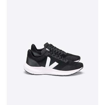 Veja MARLIN V-KNIT Løpesko Dame Black/White | NO 379BEX